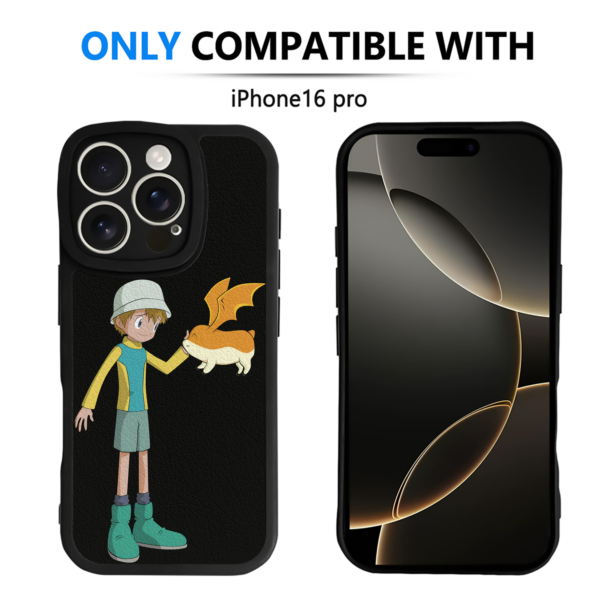 （画像用） Digimon デジタルモンスター/デジモン 【iPhone 16シリーズ対応】シリコンスマホケース（レザー調） 材質：シリコン